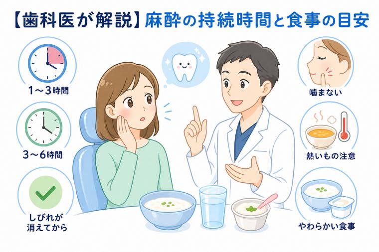 【歯科医が解説】麻酔の持続時間と食事の目安